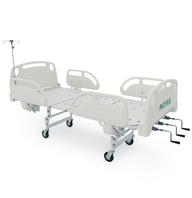 CAMA CLINICA CON 3 MANIVELAS – GARRUCHAS 5″ MODELO: M102